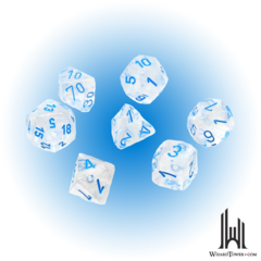 Borealis Mini-Polyhedral 7-Die Set Lt Blue Luminary